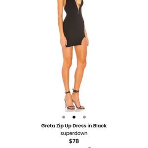 Revolve Superdown Greta Zip Up Dress in Black